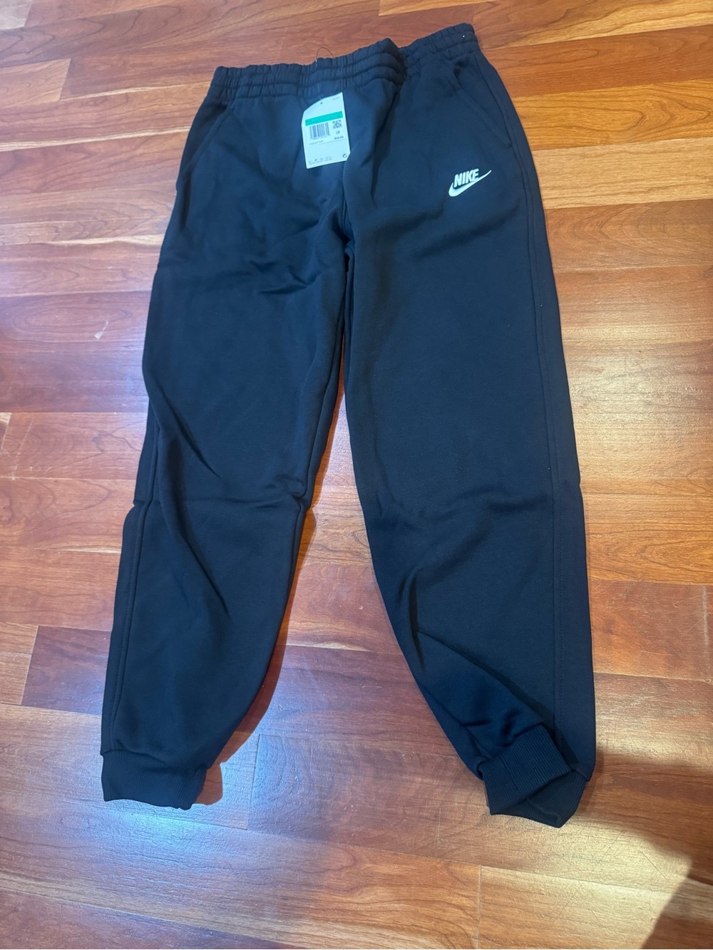 Nike Black Kids Fleece Joggers with White Swoosh